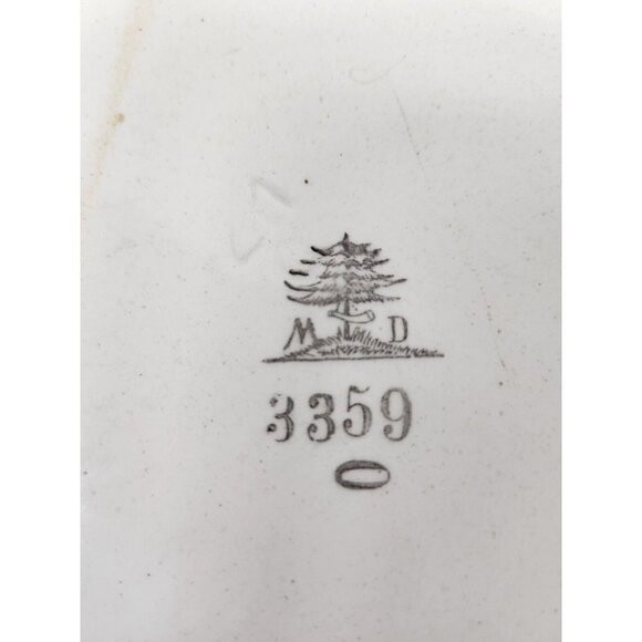 Antique Max Dannhorn Fine Porcelain Serving Tray Metal Ornate Frame Iris Design - Picture 5 of 6